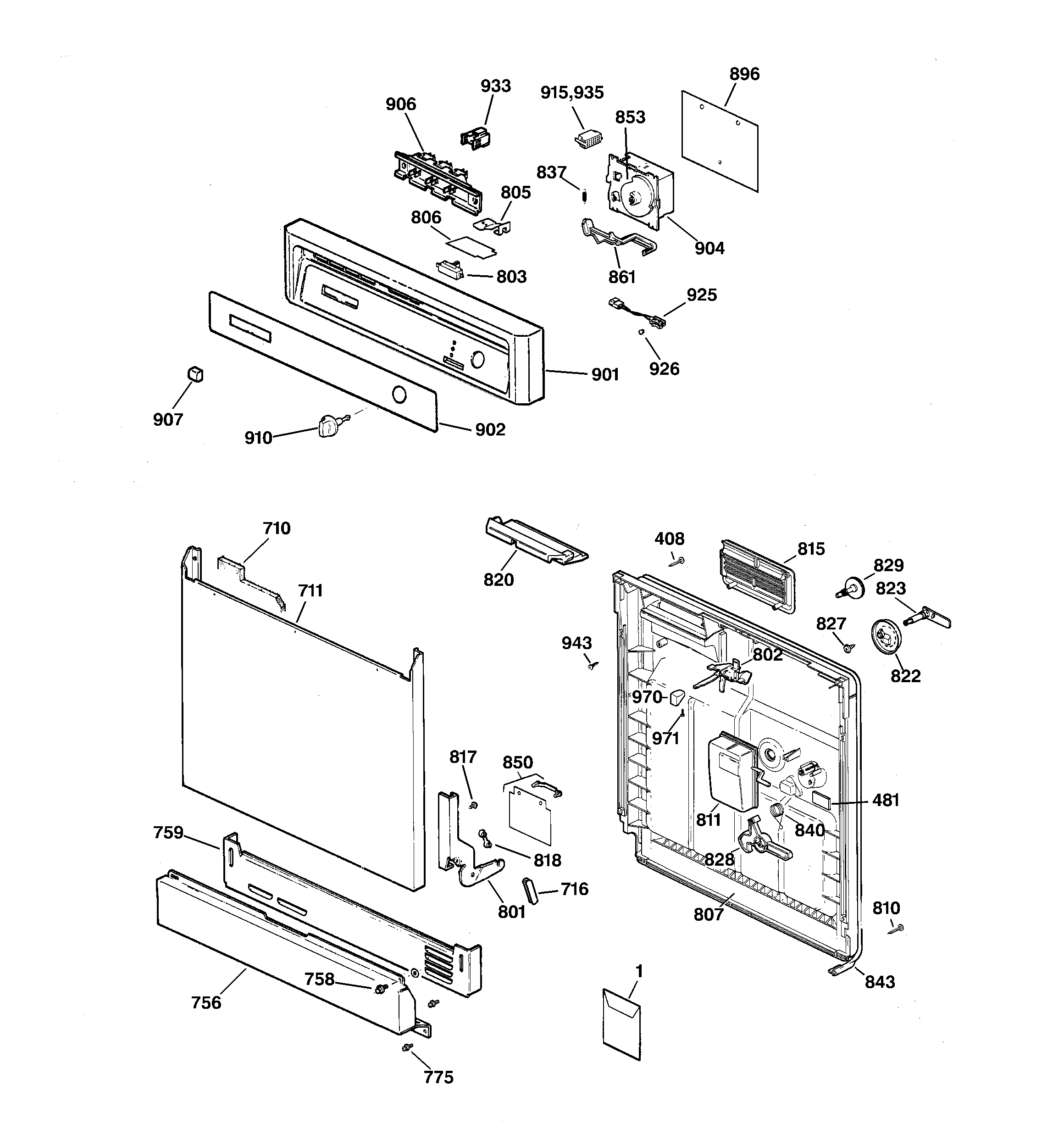 Escutcheon & door assembly