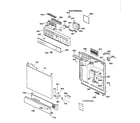 GE GSD3930C04WW escutcheon & door assembly diagram