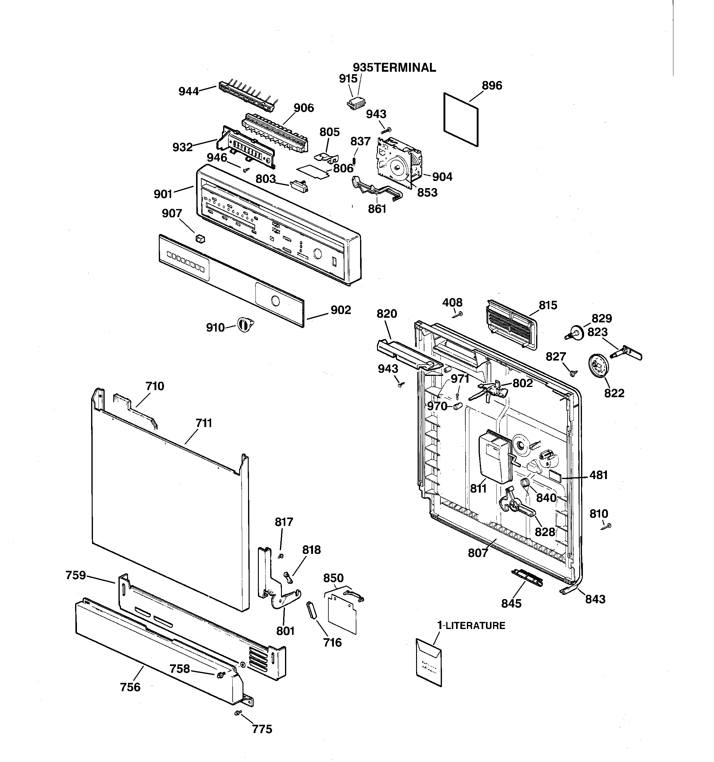 Escutcheon & door assembly