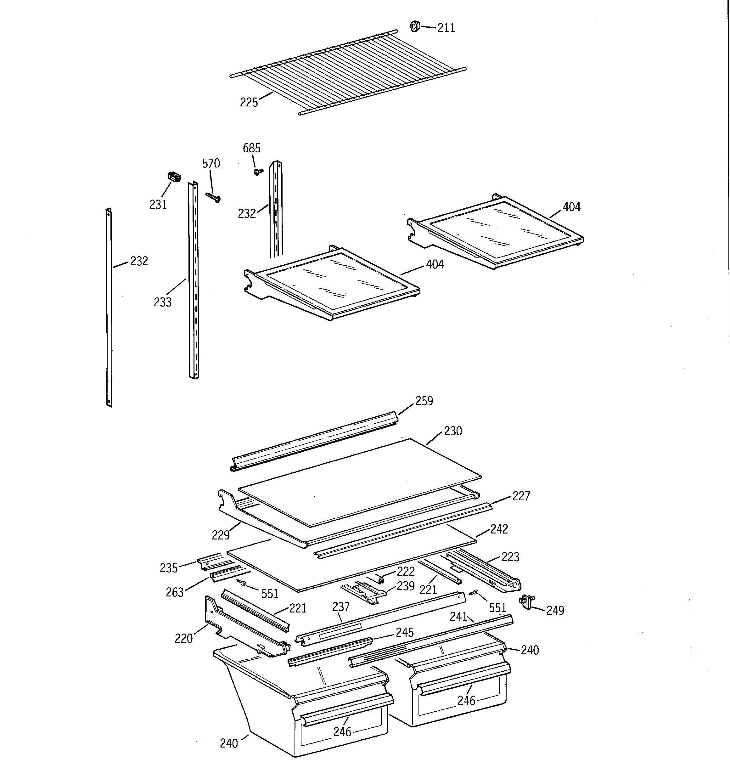 Shelf parts