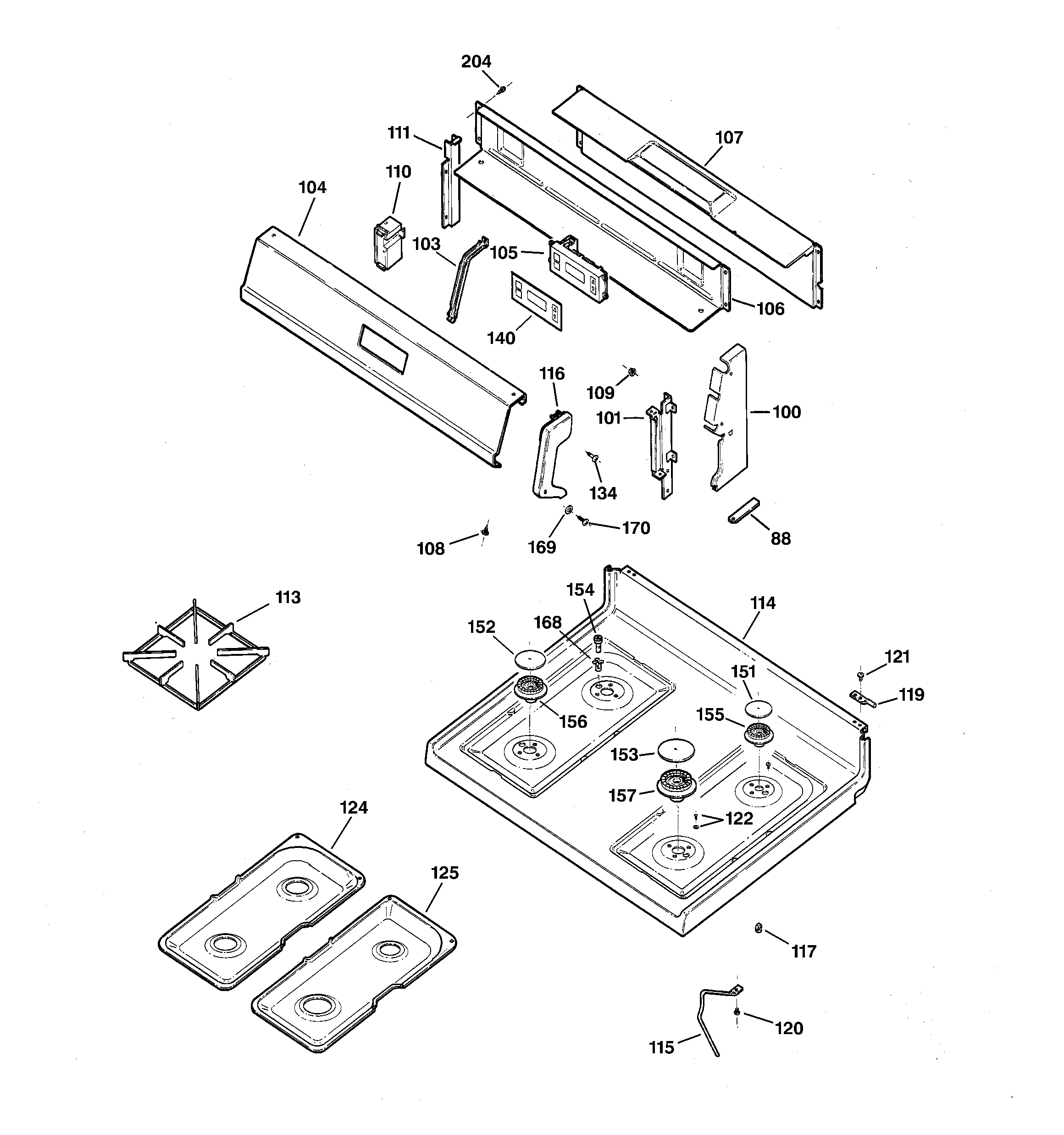 CONTROL PANEL & COOKTOP