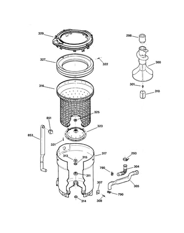 Tub, basket & agitator