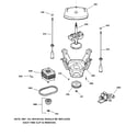 GE WJSR2080V2AA suspension, pump & drive components diagram