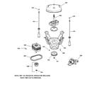 GE WJSR2080V2AA suspension, pump & drive components diagram