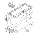 GE FCM20DABWH cabinet, controls & shelves diagram