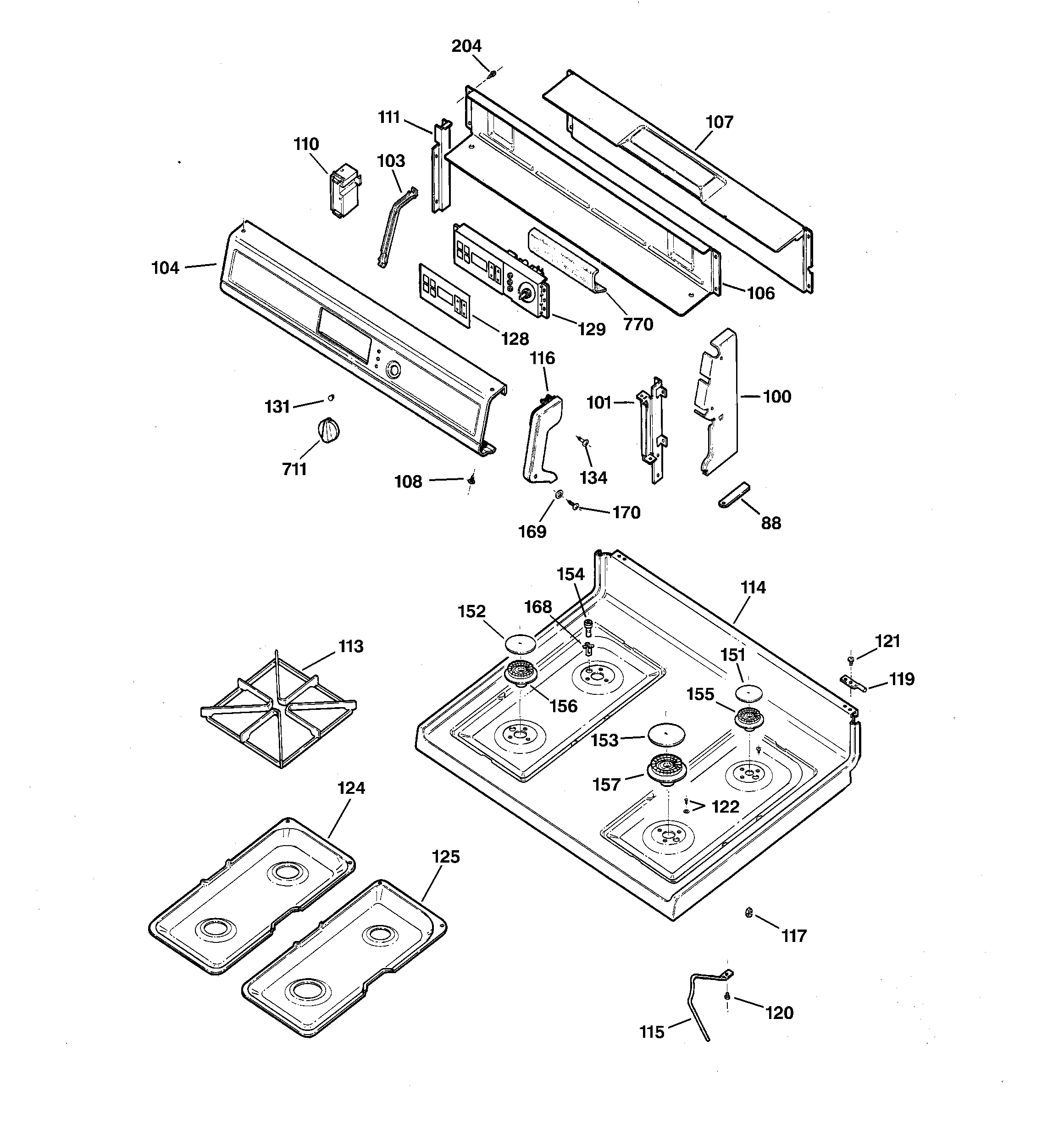 CONTROL PANEL & COOKTOP