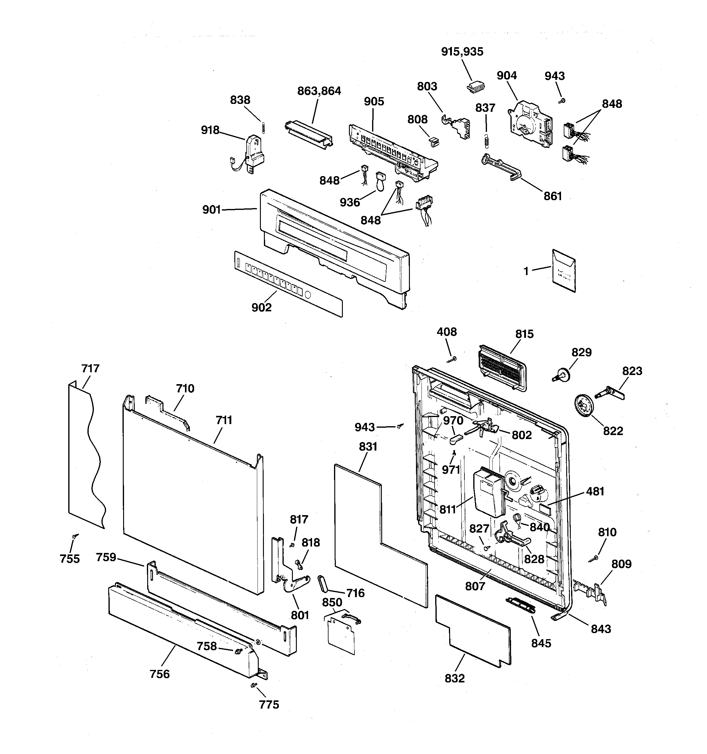 Escutcheon & door assembly