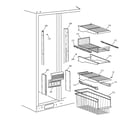 GE TFX30PBBEAA freezer shelves diagram