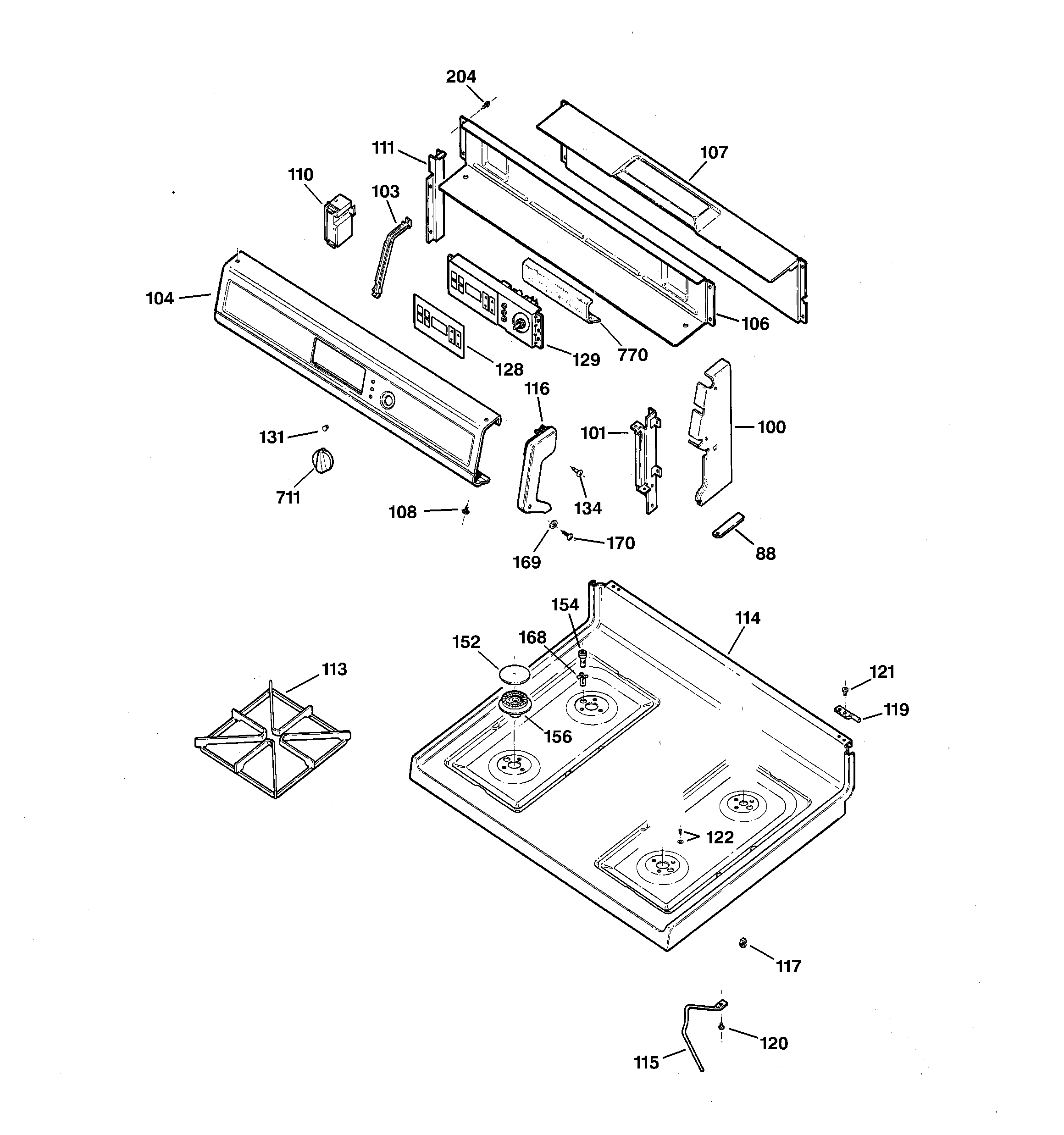 CONTROL PANEL & COOKTOP