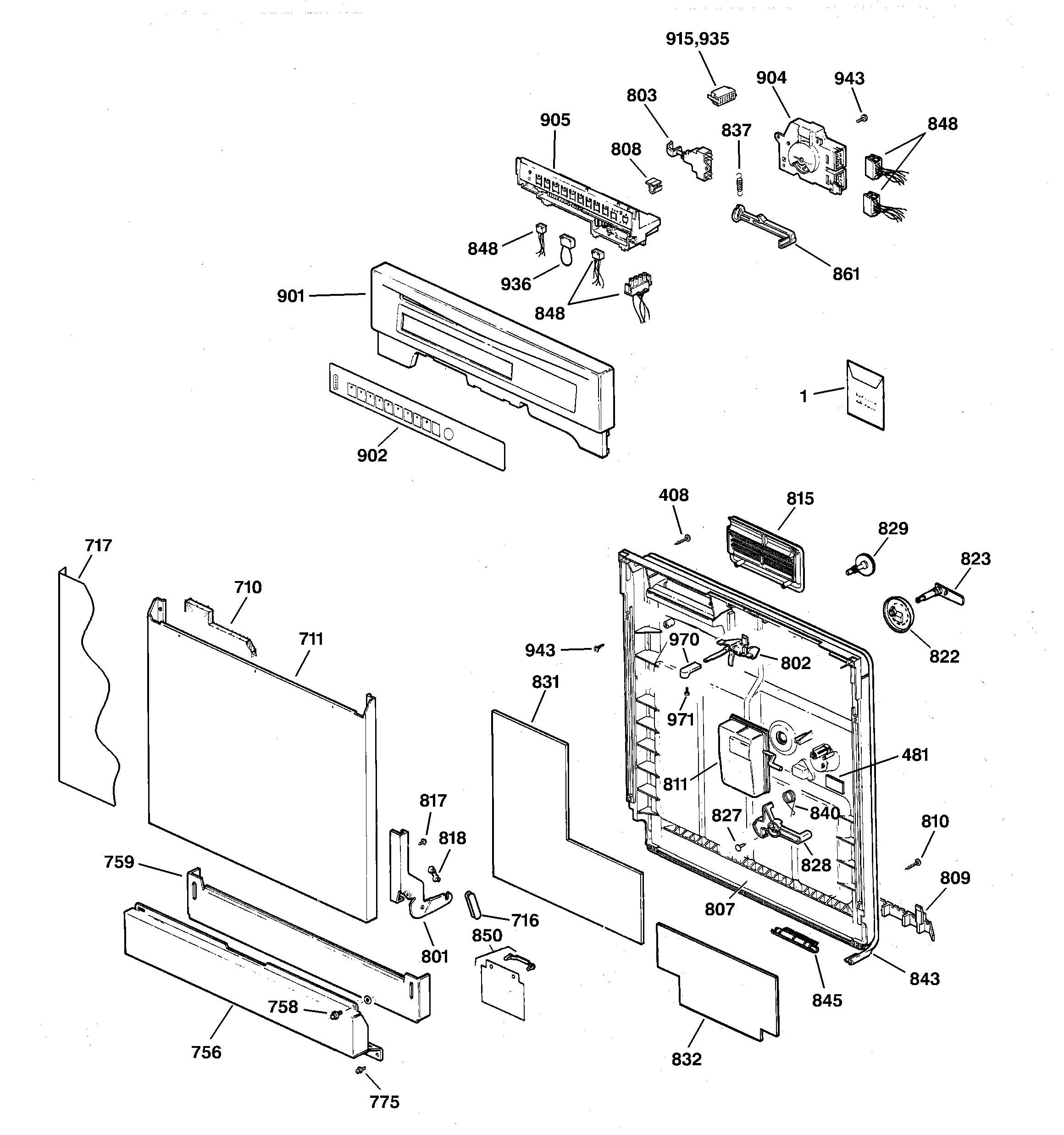 Escutcheon & door assembly