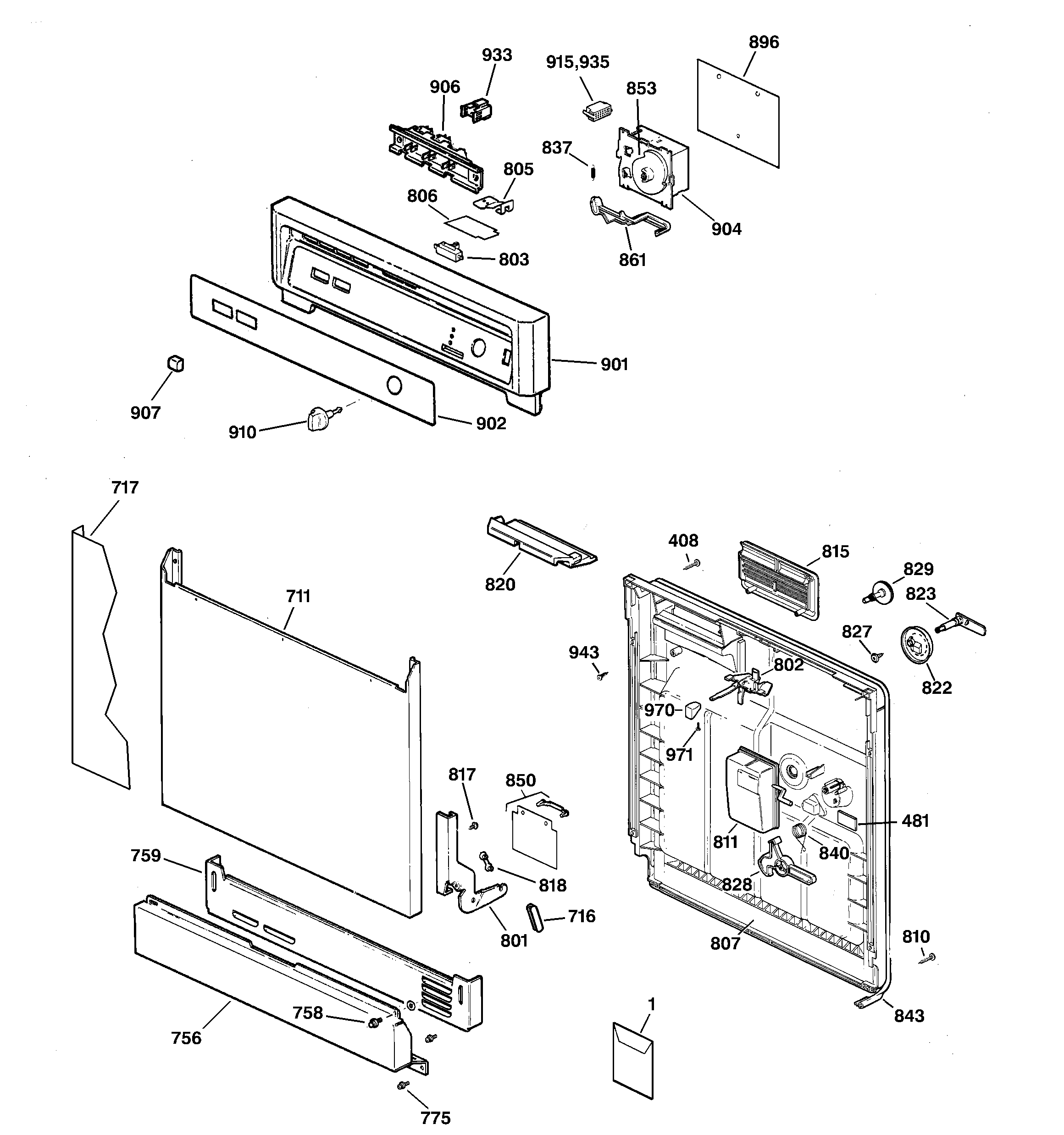 Escutcheon & door assembly