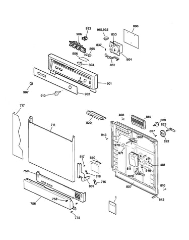 Escutcheon & door assembly