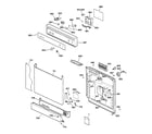 GE GSD2130C05WW escutcheon & door assembly diagram