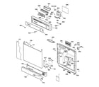 GE GSD3430Z05WW escutcheon & door assembly diagram