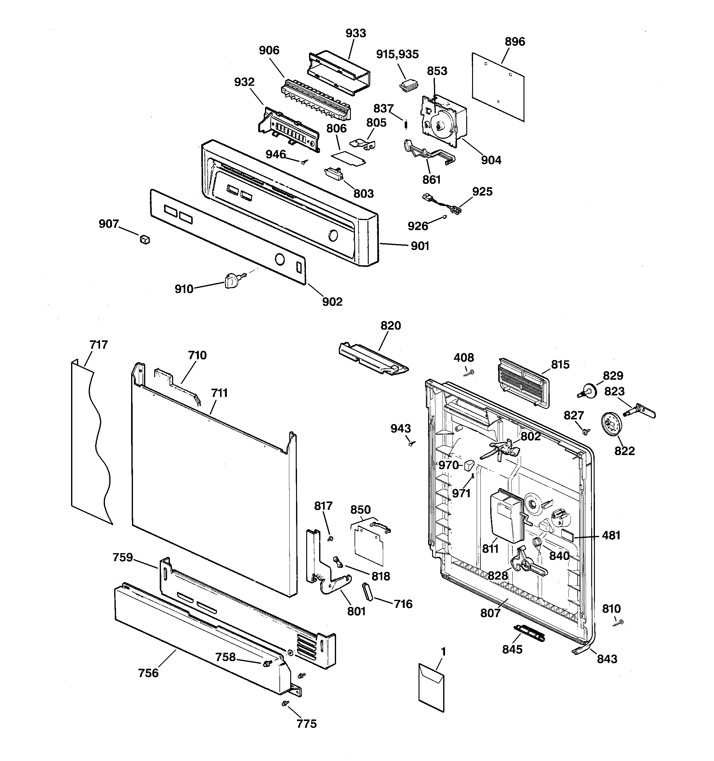 Escutcheon & door assembly