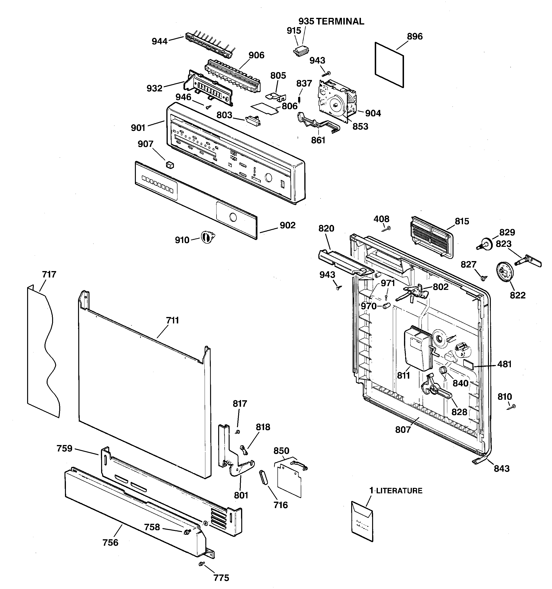 Escutcheon & door assembly