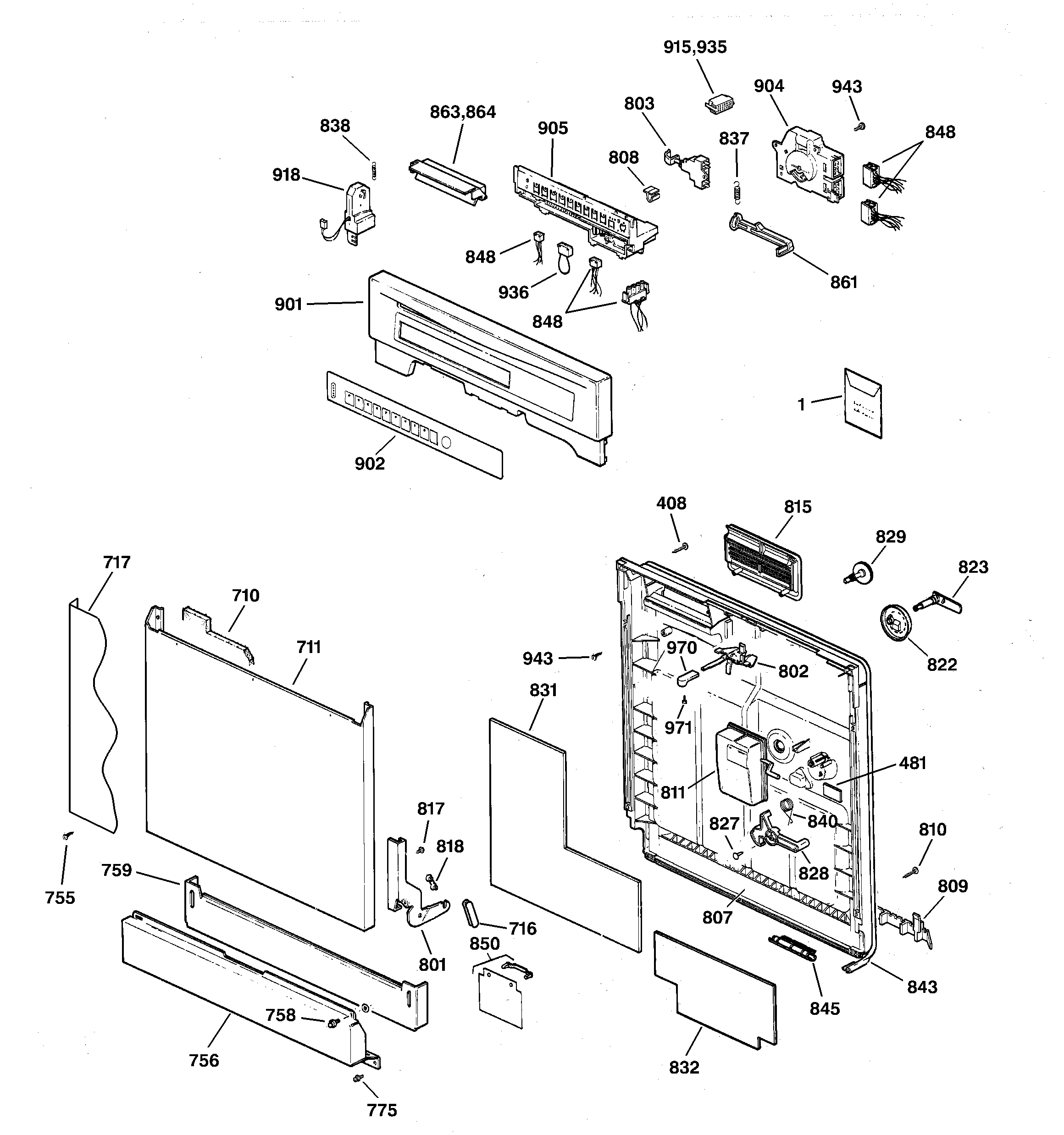 Escutcheon & door assembly