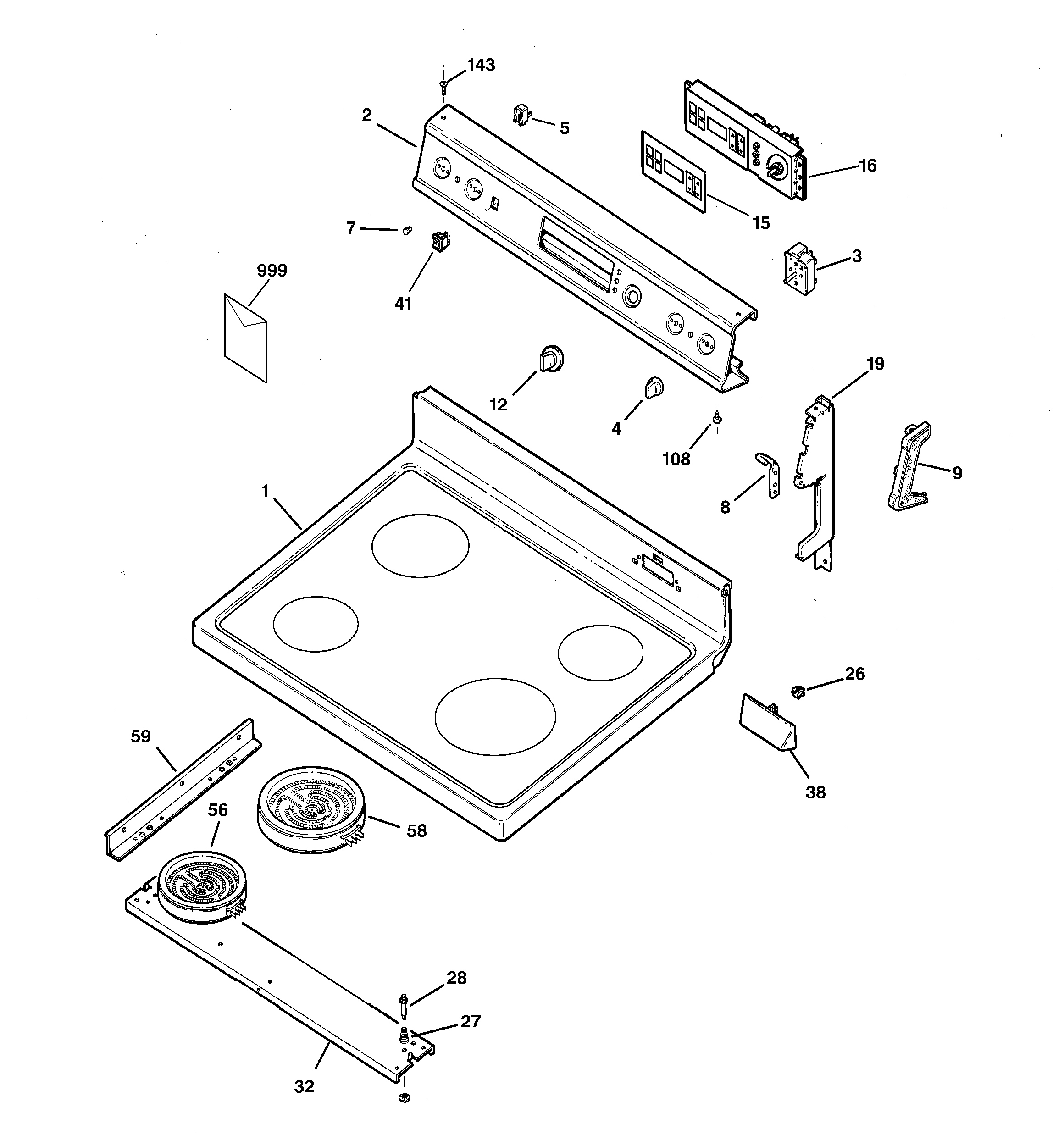 CONTROL PANEL & COOKTOP