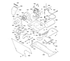 GE WSM2780TCWAB dryer-motor, blower & belt diagram