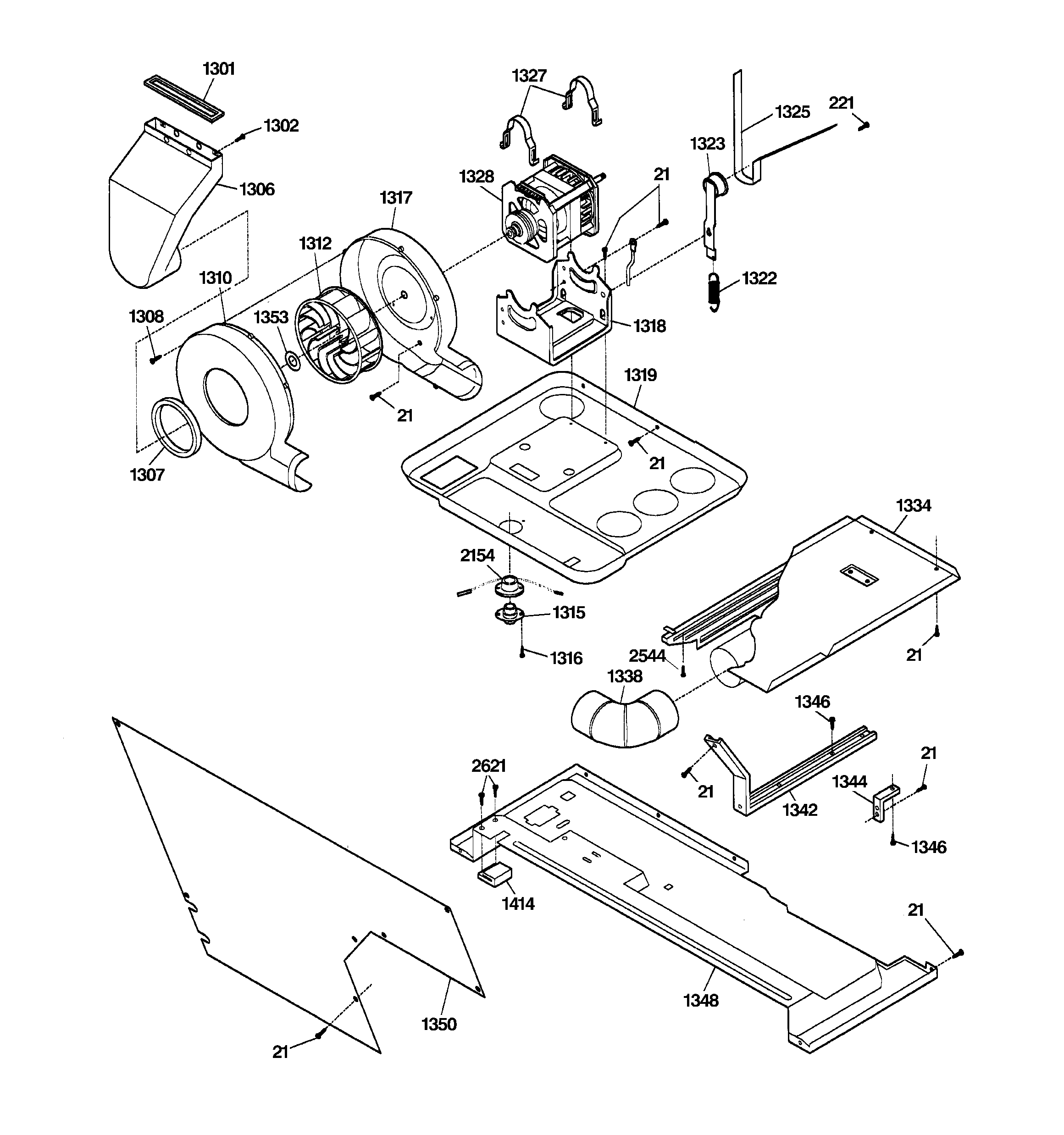 Dryer-motor, blower & belt