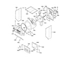 GE WSM2780TDWAB dryer-cabinet, drum & heater diagram