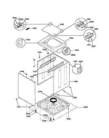 Washer lower cabinet & top
