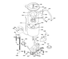 GE WSM2700TEWWB washer motor & tub diagram