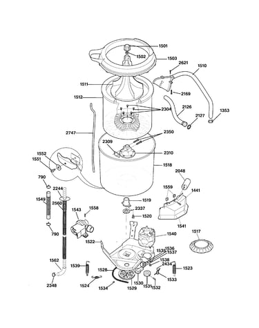 Washer motor & tub