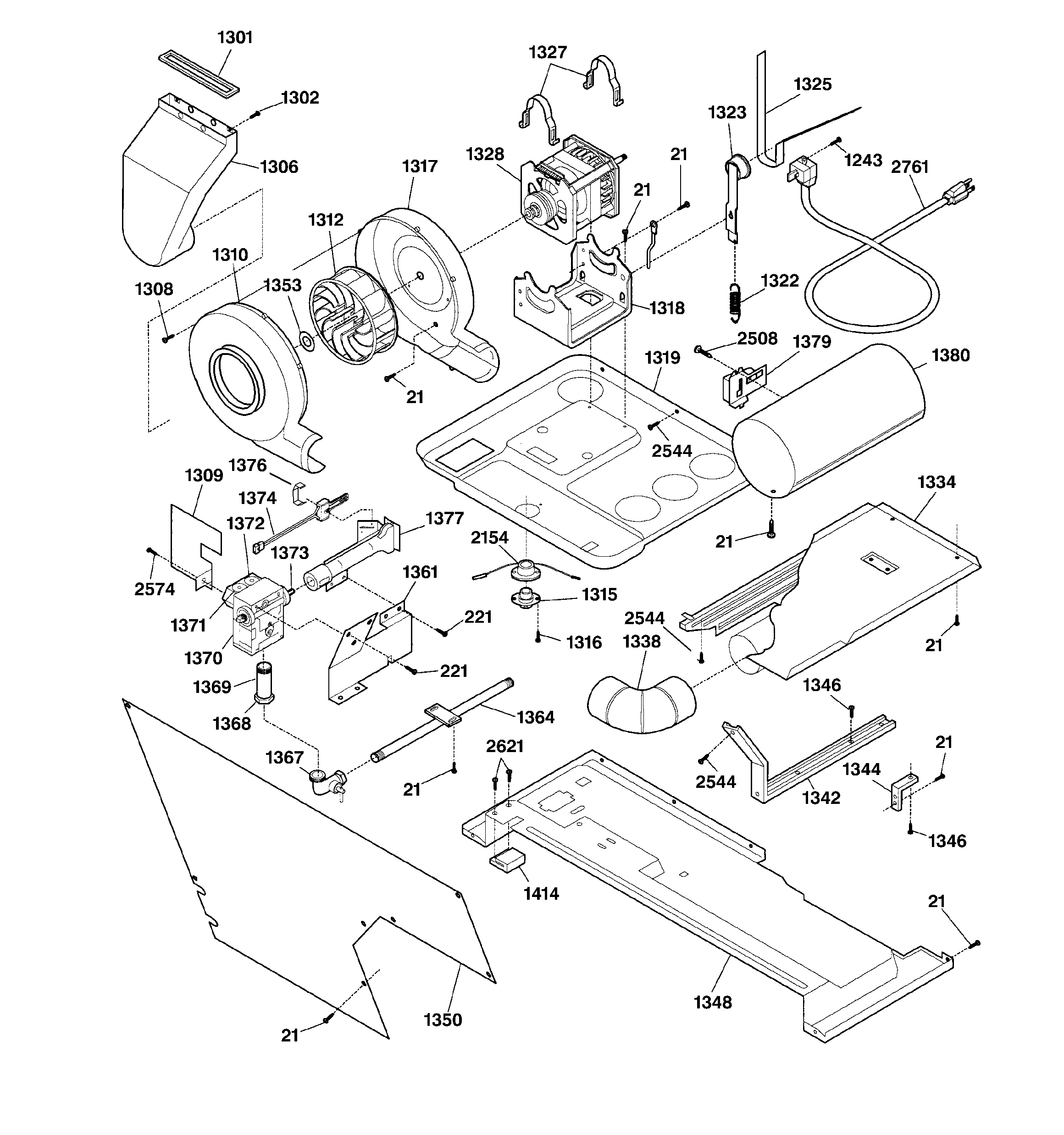Dryer motor, blower & belt