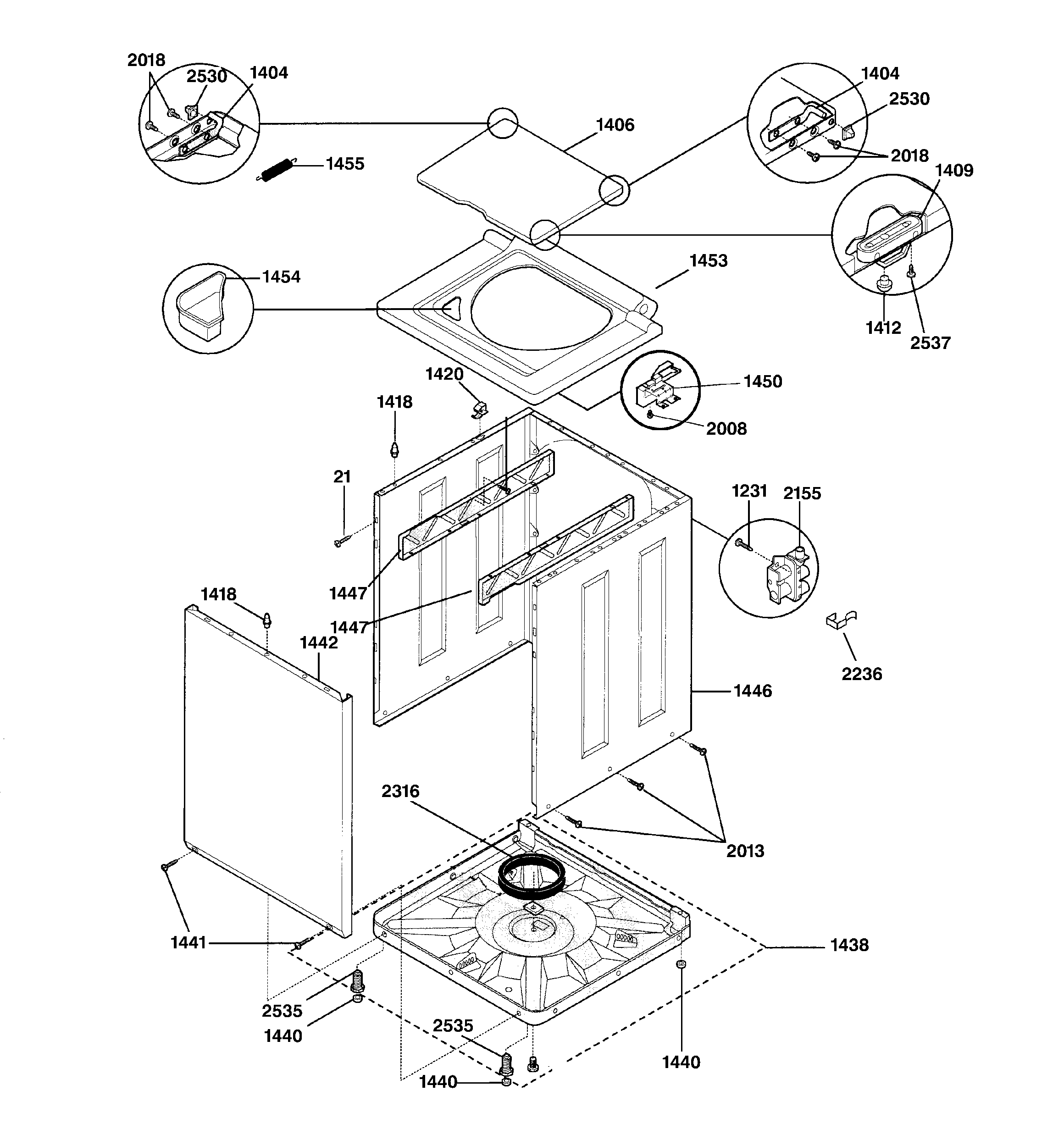 Washer cabinet & top