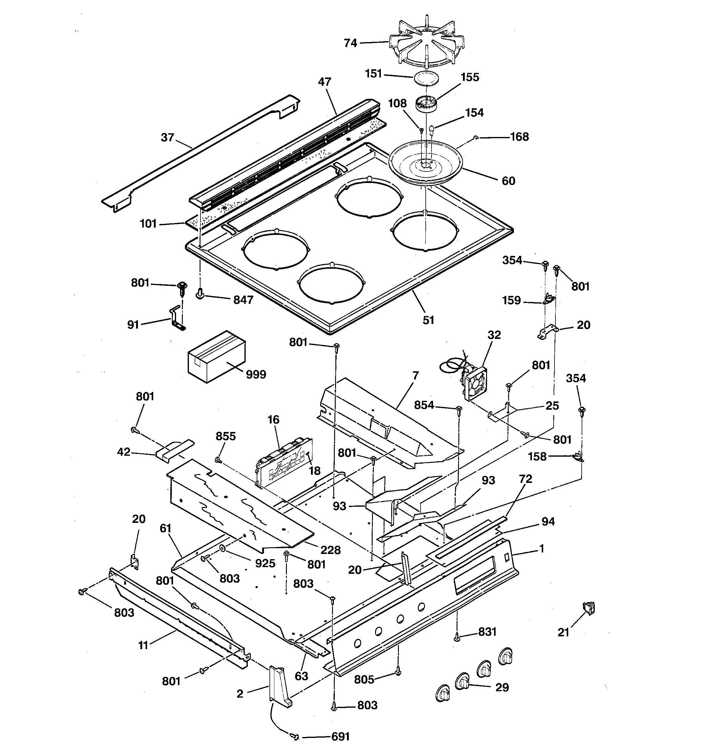 CONTROL PANEL & COOKTOP