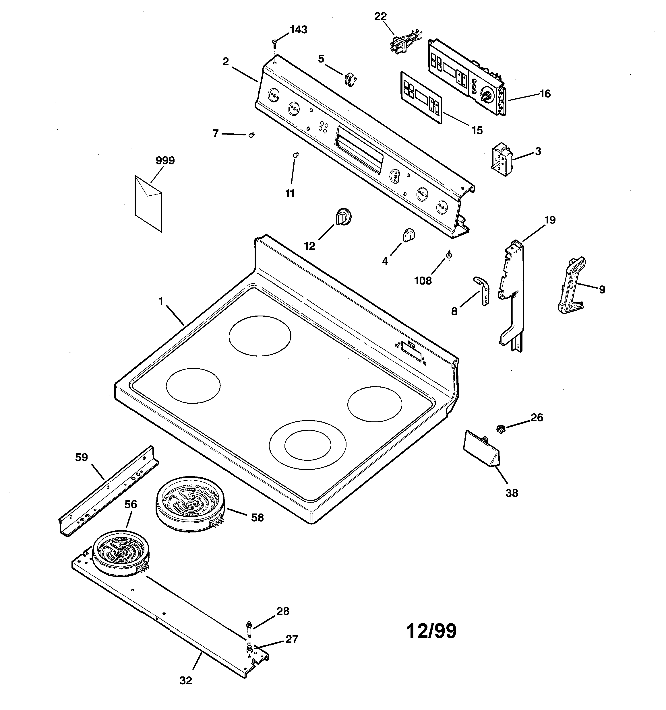 CONTROL PANEL & COOKTOP