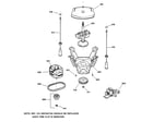 GE WLCD1030Y0WC suspension, pump & drive components diagram