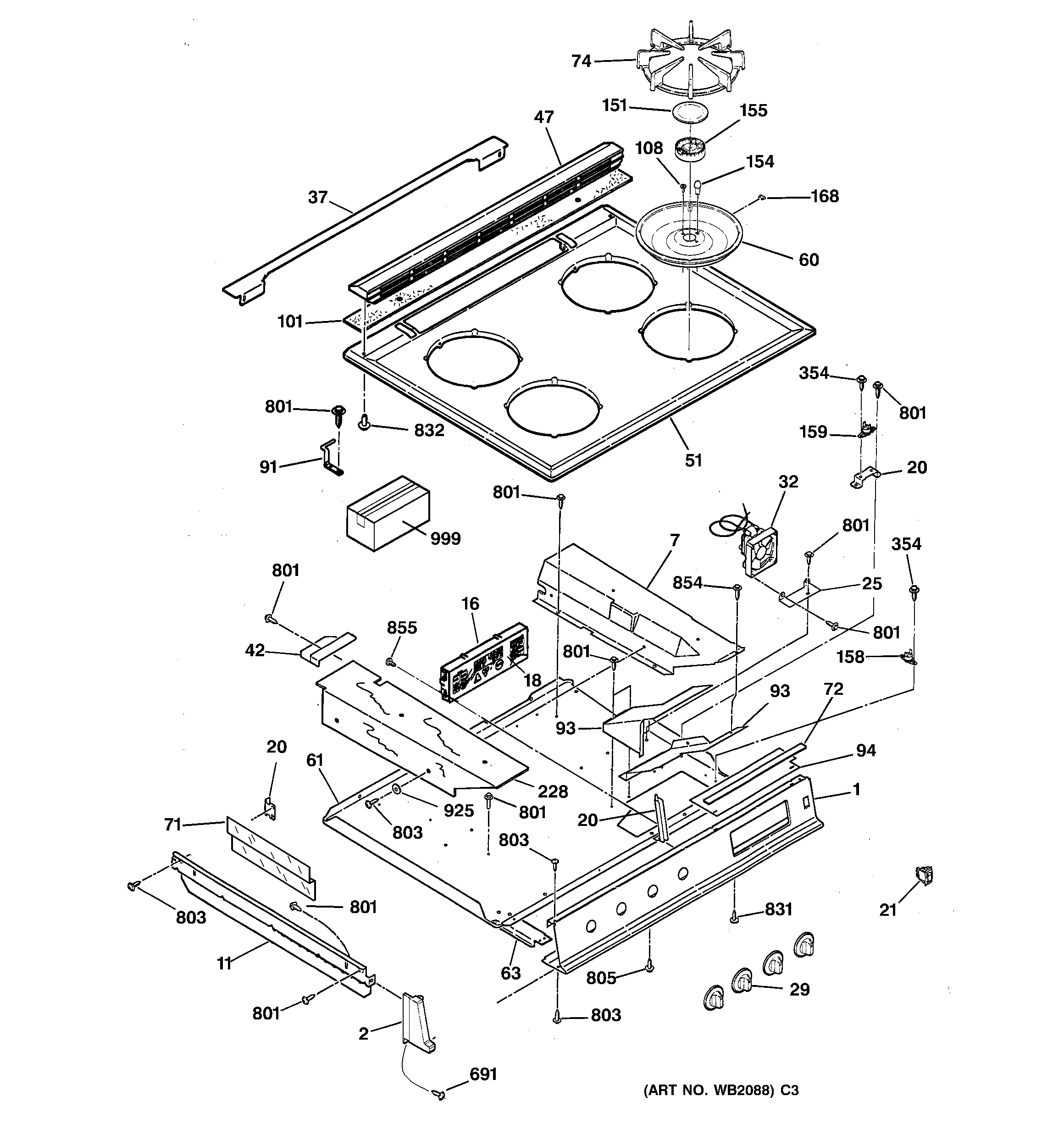 CONTROL PANEL & COOKTOP