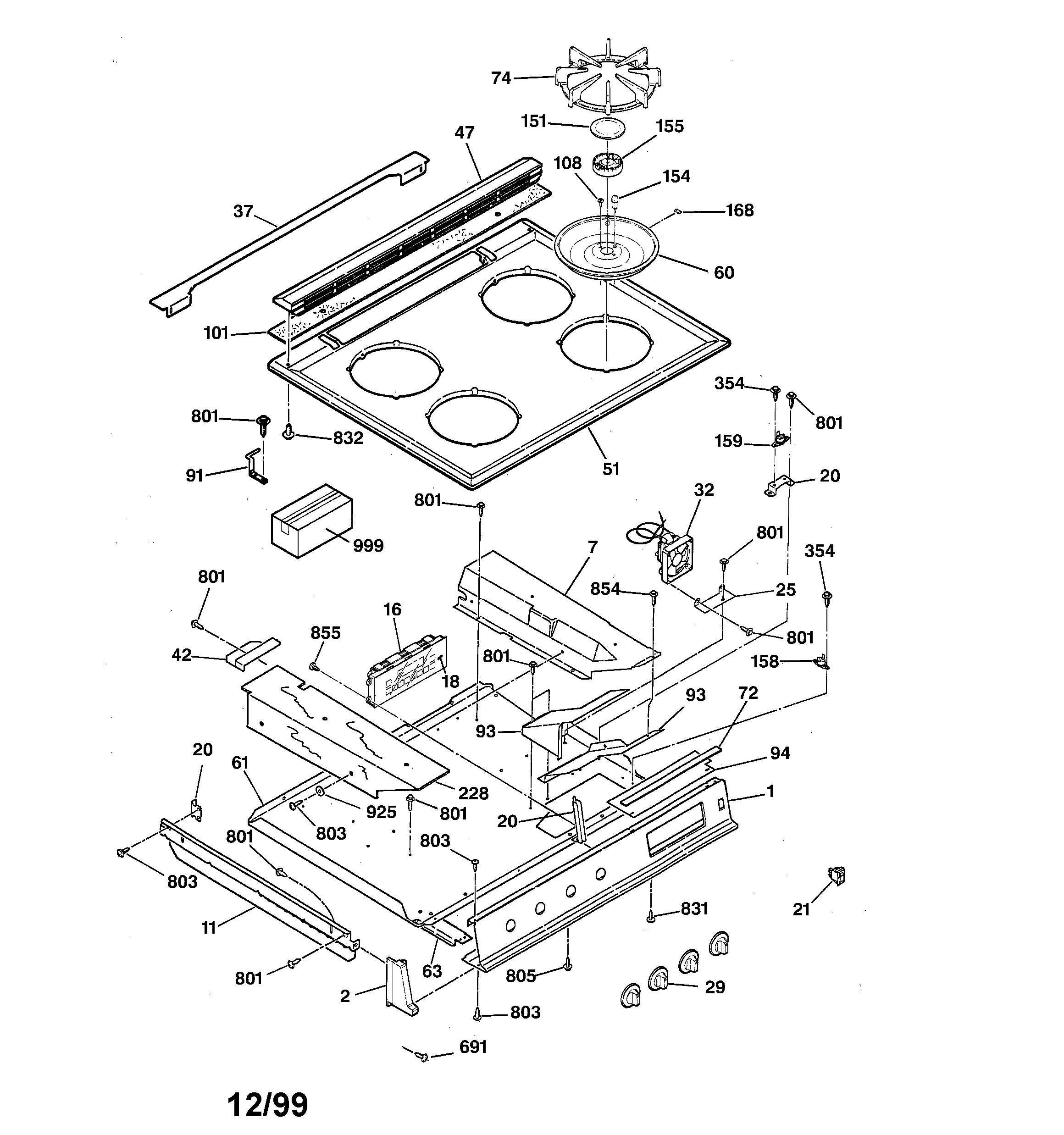 CONTROL PANEL & COOKTOP