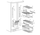 GE TFK28ZRBEAA freezer shelves diagram