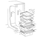 GE TFK28ZRBEAA fresh food shelves diagram