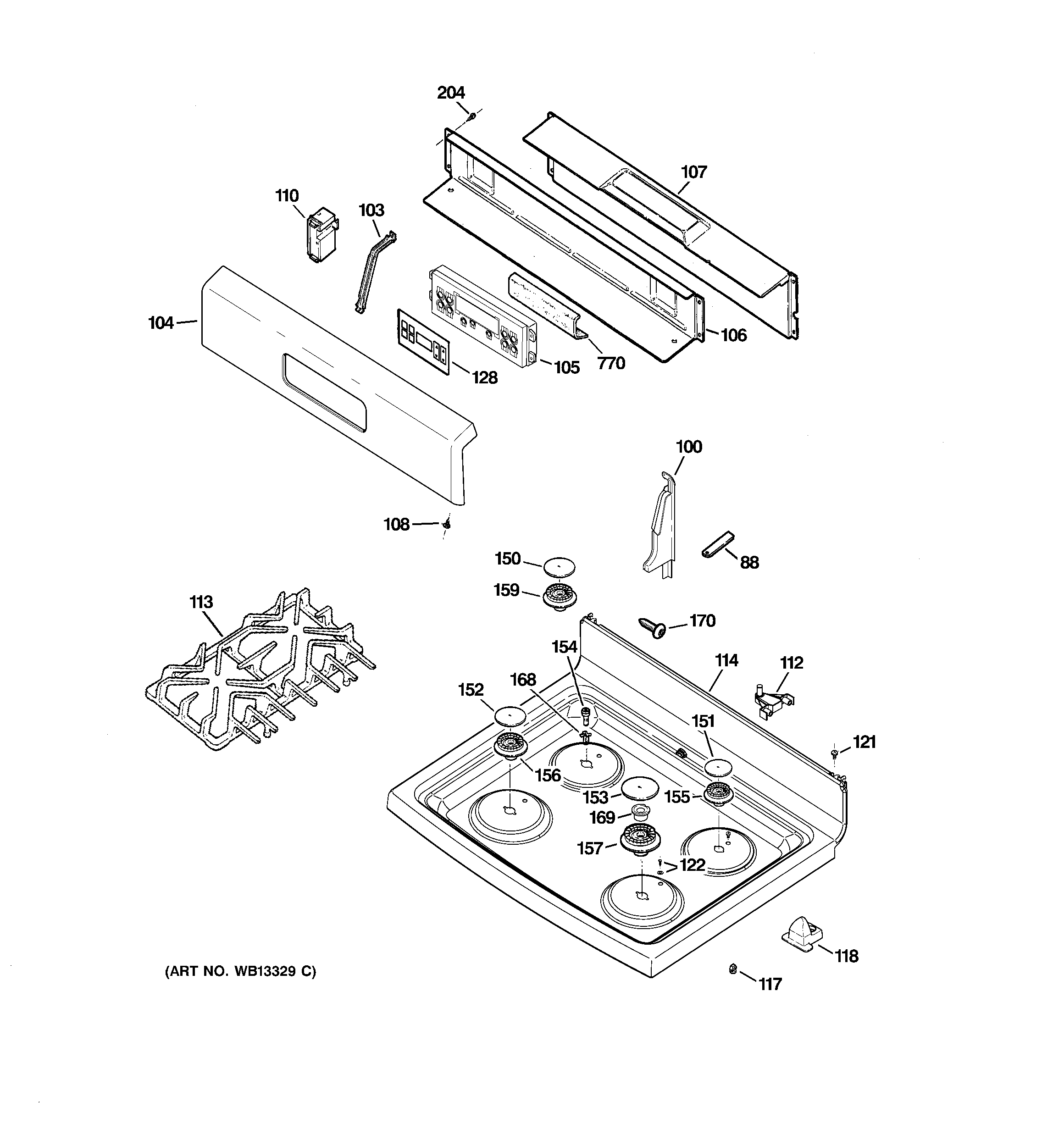 CONTROL PANEL & COOKTOP