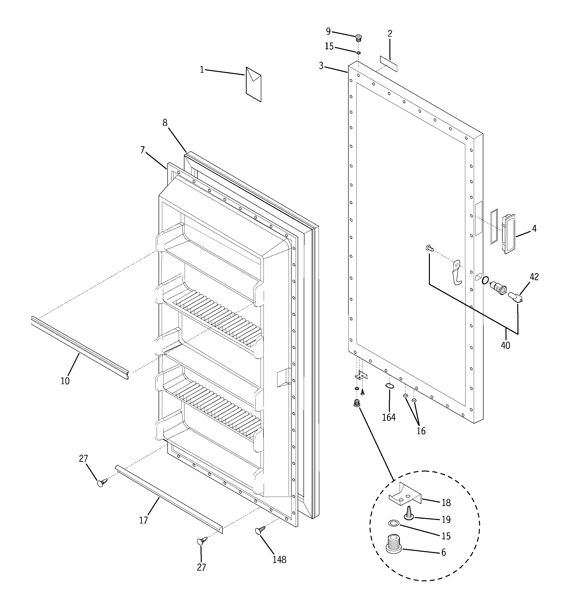 Freezer door