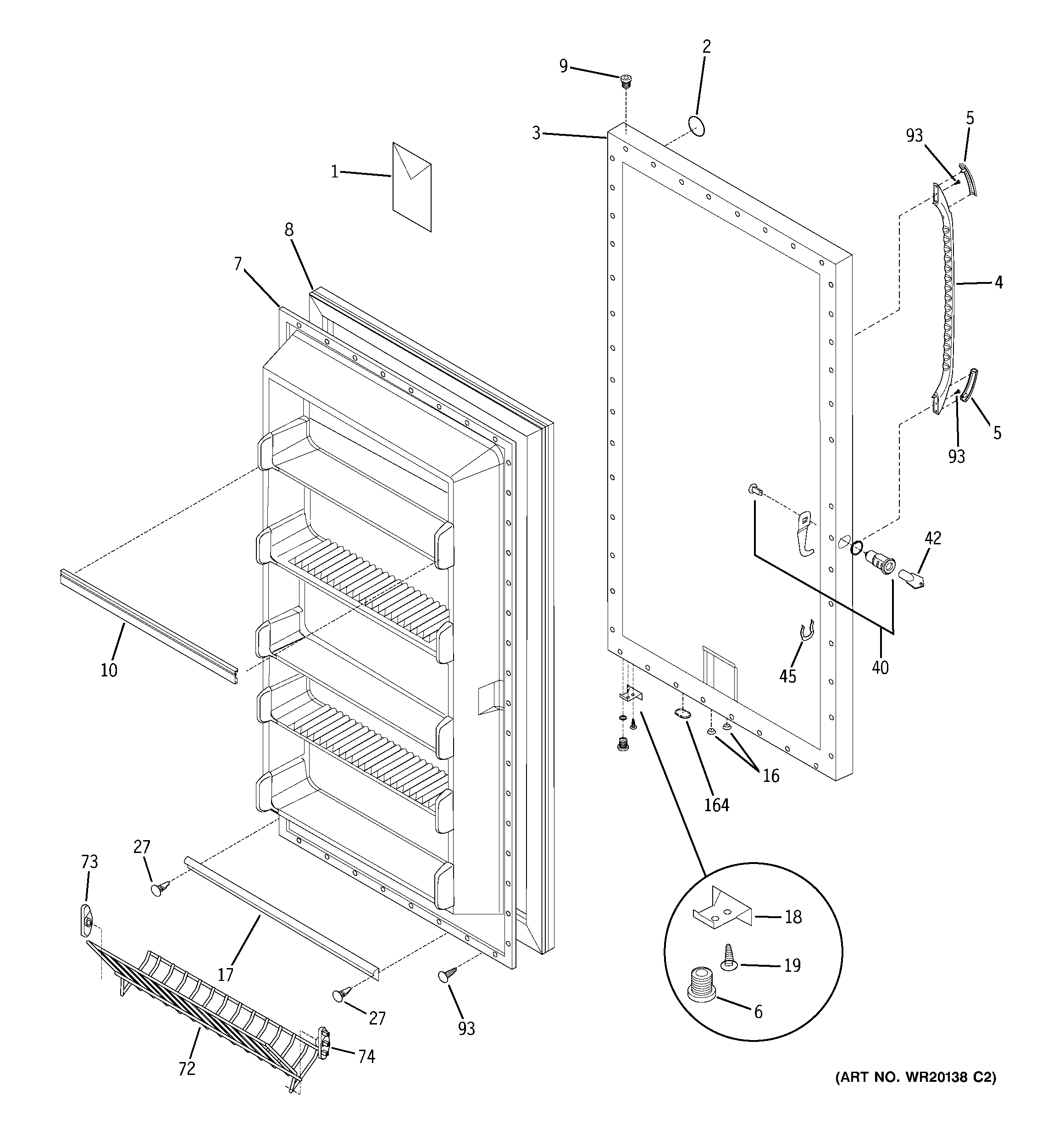 Freezer door