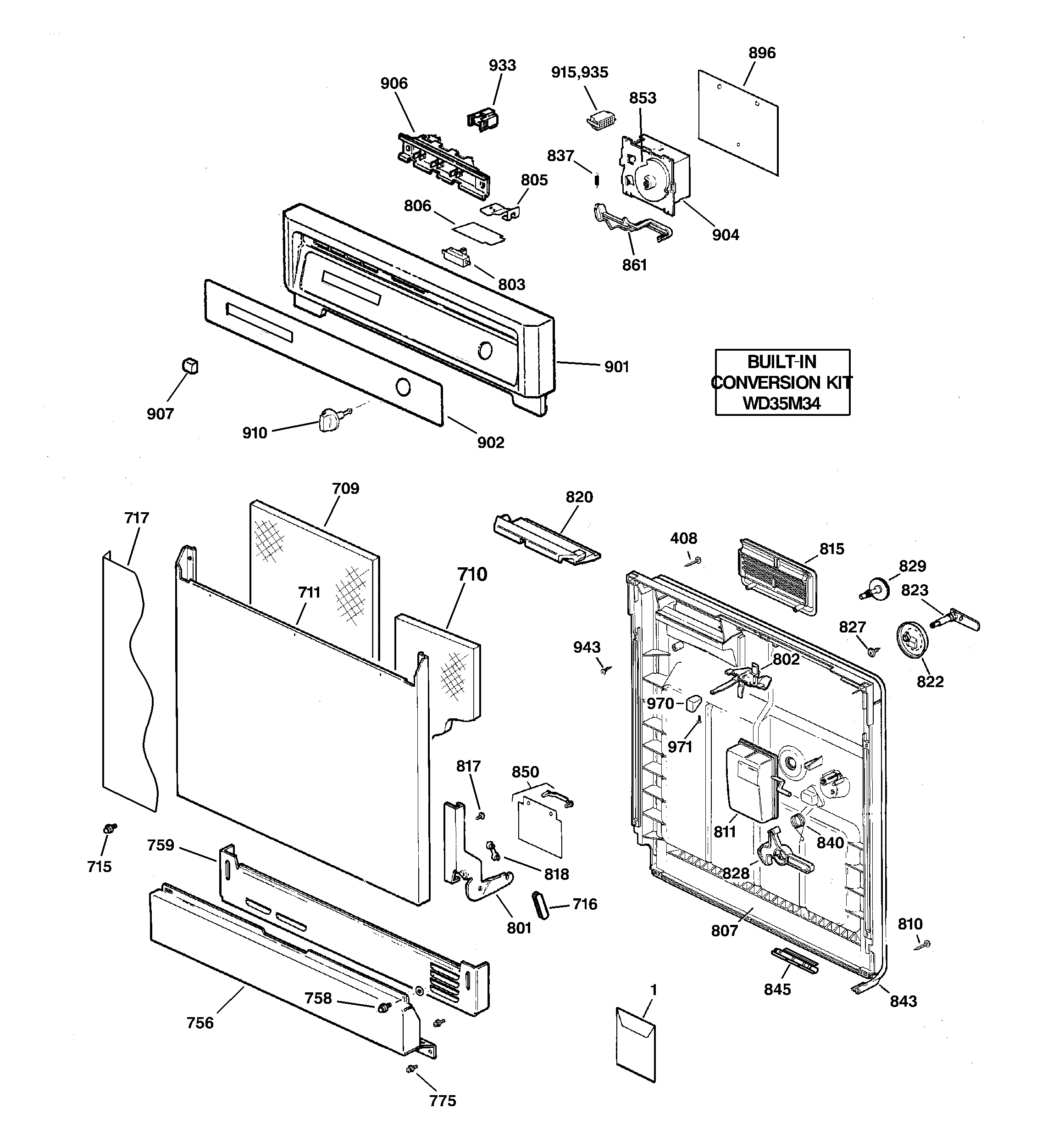 Escutcheon & door assembly