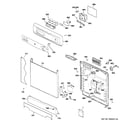 GE GSC3500N00WW escutcheon & door assembly diagram