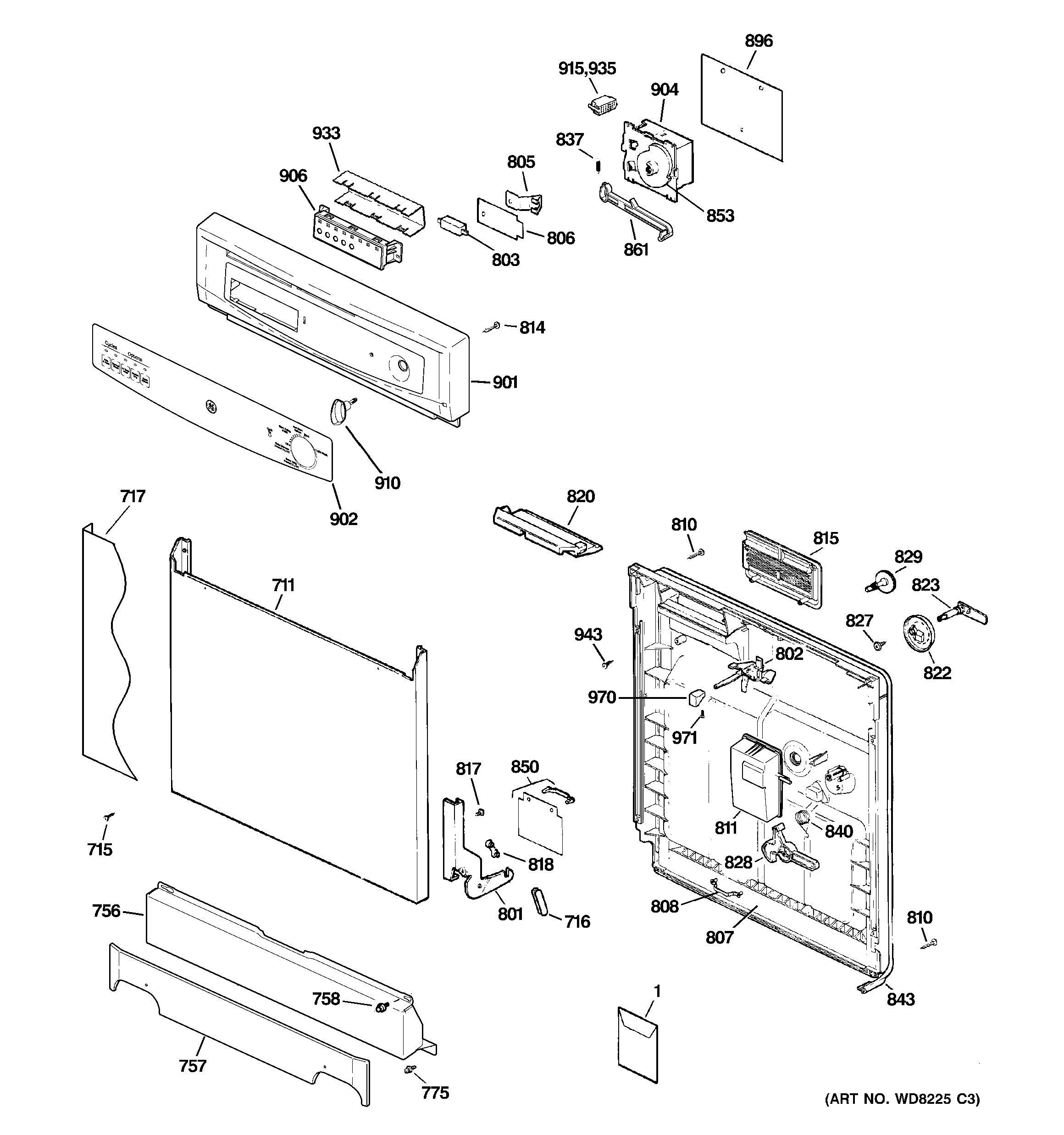 Escutcheon & door assembly