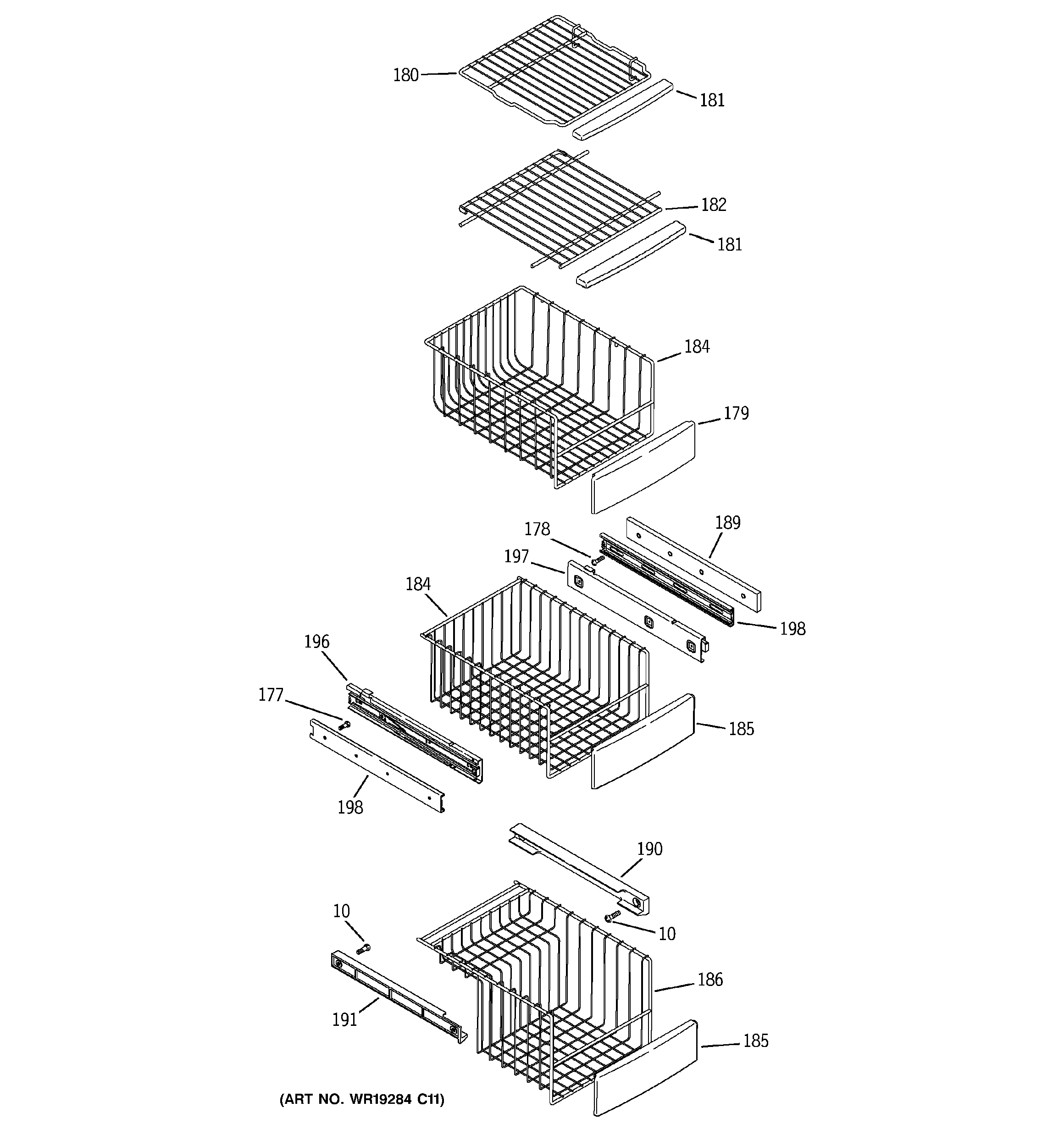 Freezer shelves