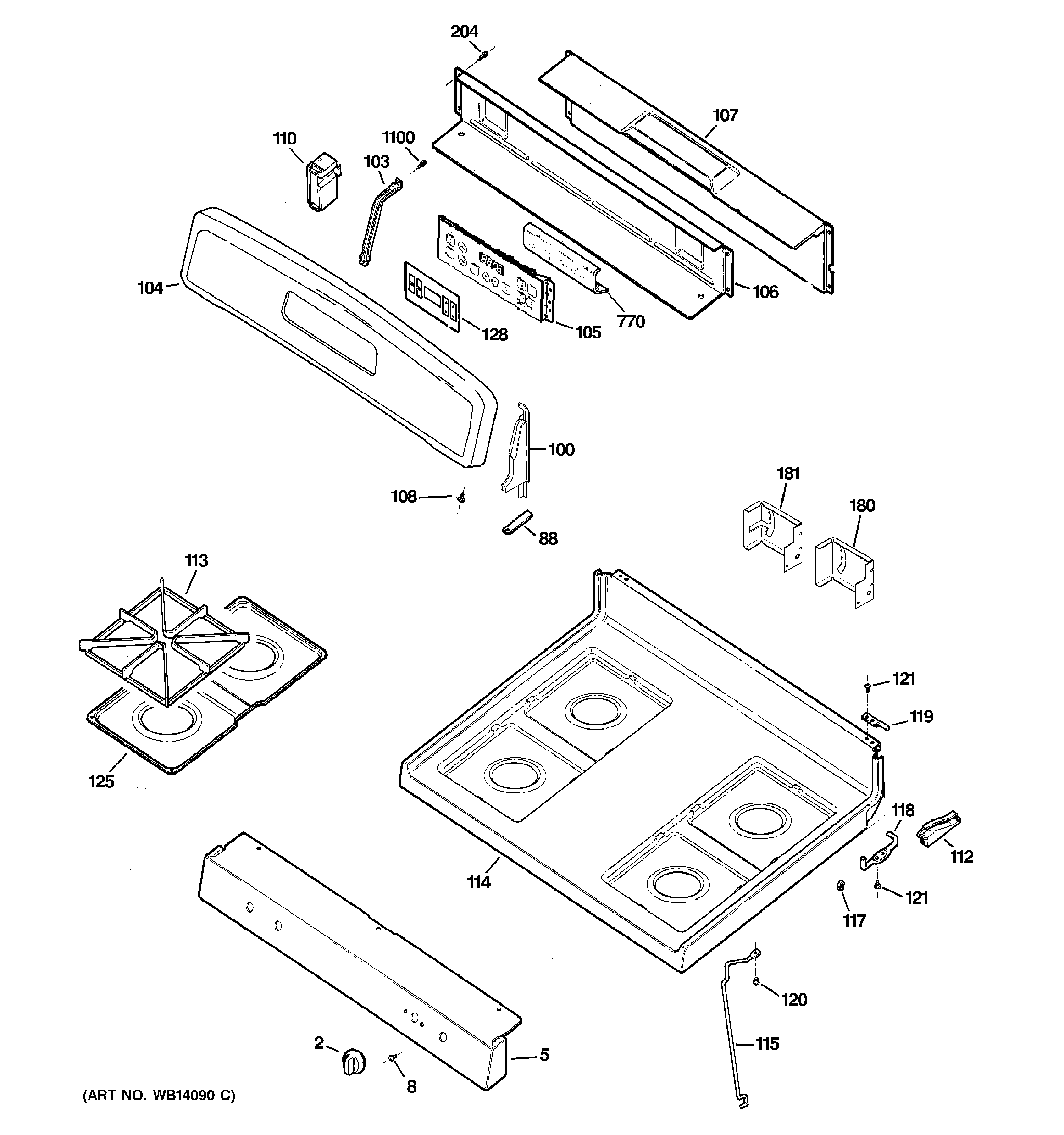 Control panel & cooktop