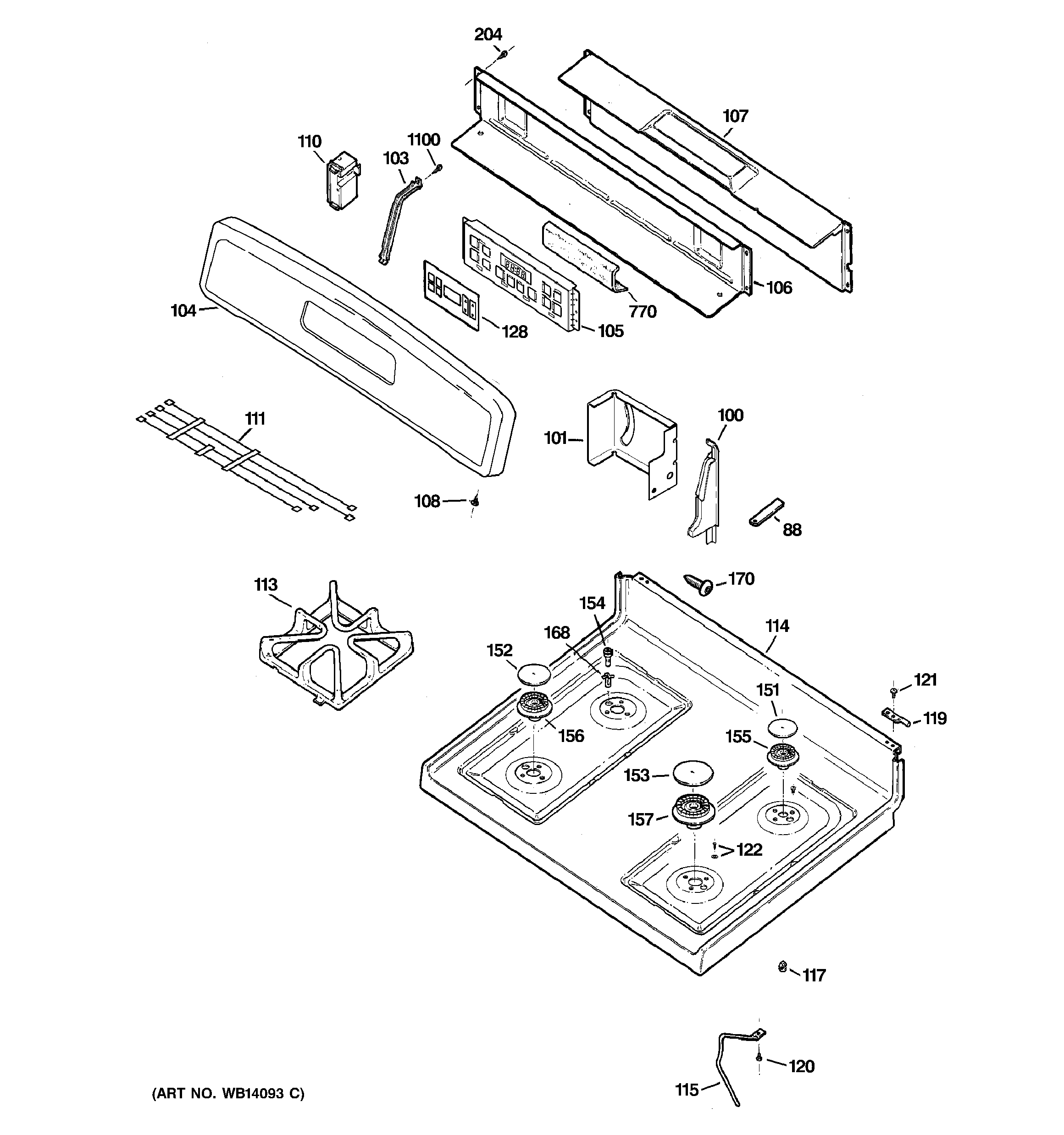 CONTROL PANEL & COOKTOP