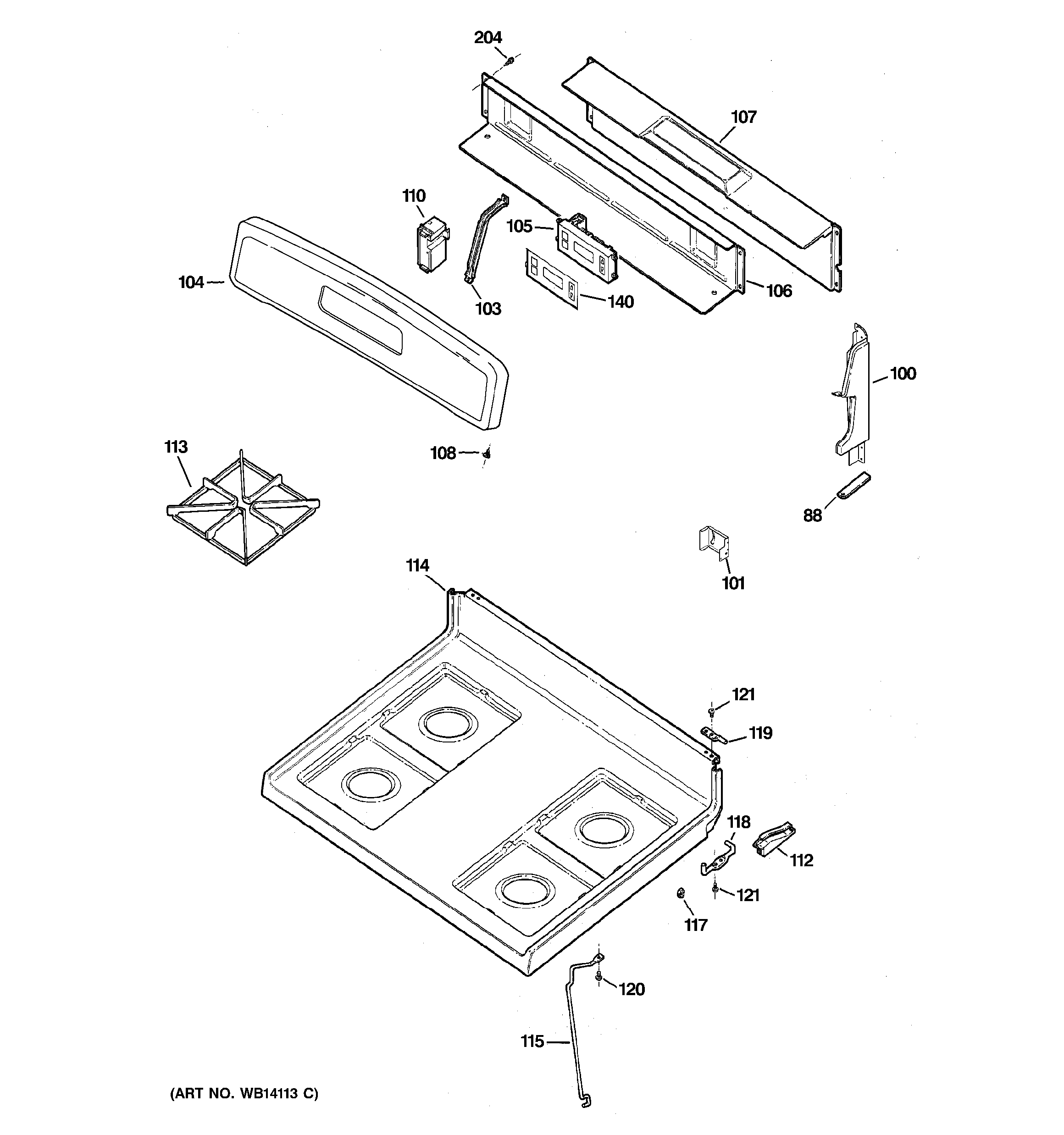 CONTROL PANEL & COOKTOP