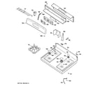 GE JGBP32DEM1BB control panel & cooktop diagram