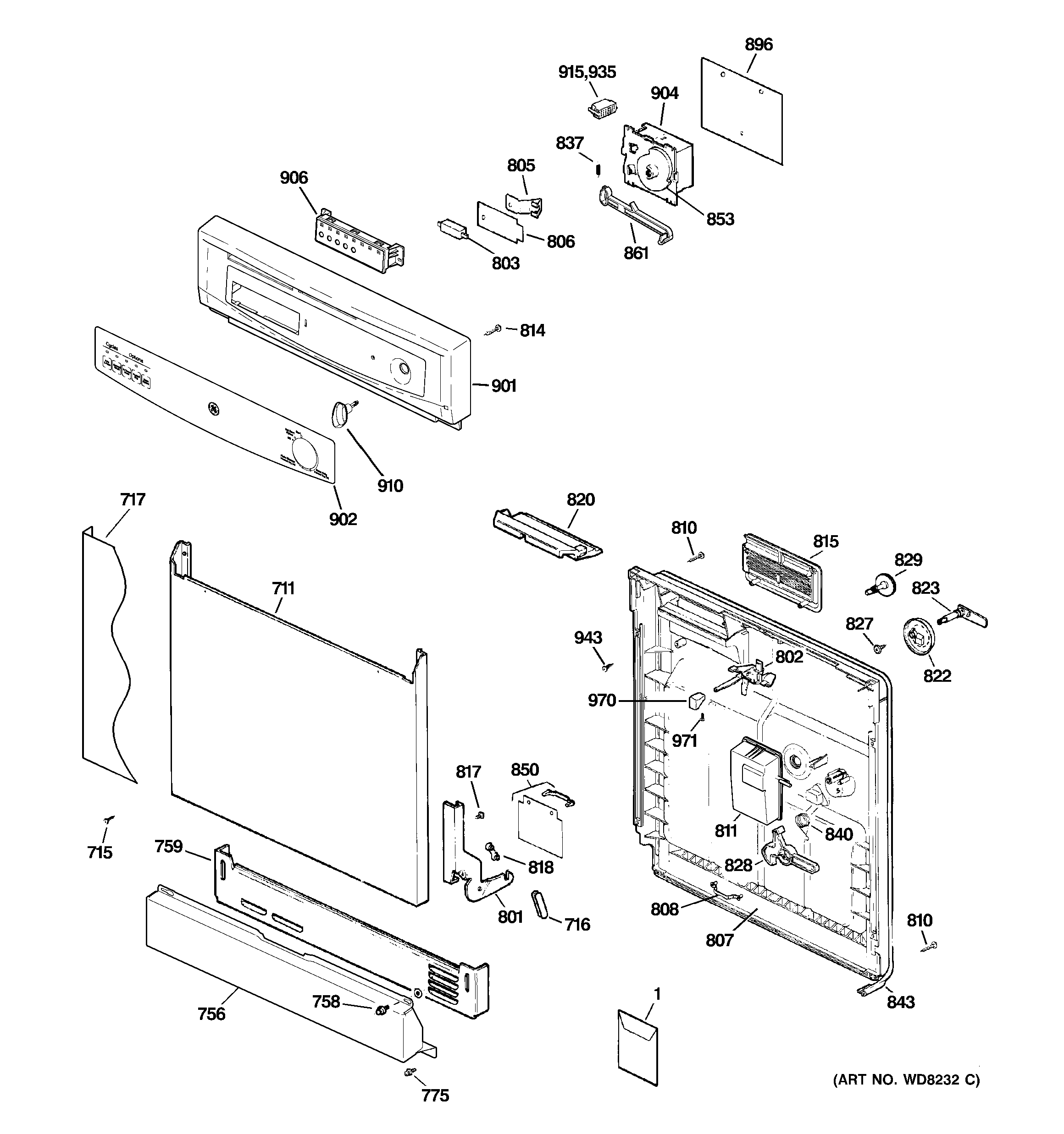 Escutcheon & door assembly