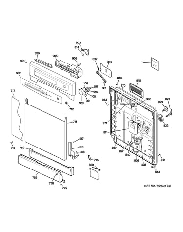 Escutcheon & door assembly